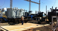 Transformador de aceite de 20MVA bajo instalación (subestación de Duncanville)