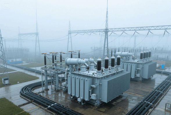 Grid de energ&iacute;a y transformador