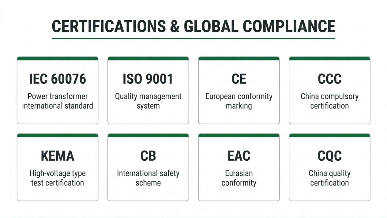 Certificaci&oacute;n de transformadores sumergidos en aceite.