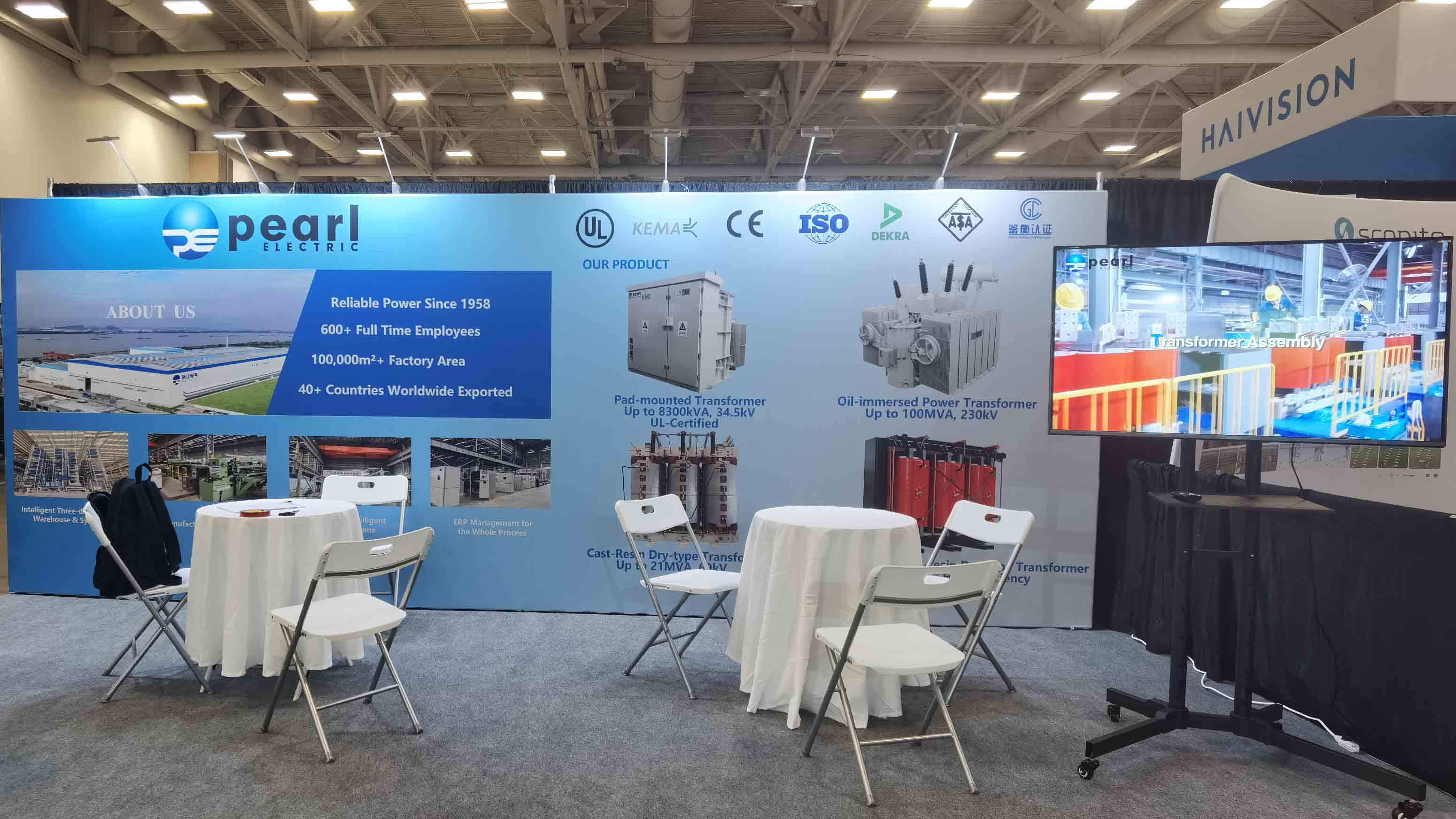Stand de Pearl Electric Transformers en DistribuTECH 2025