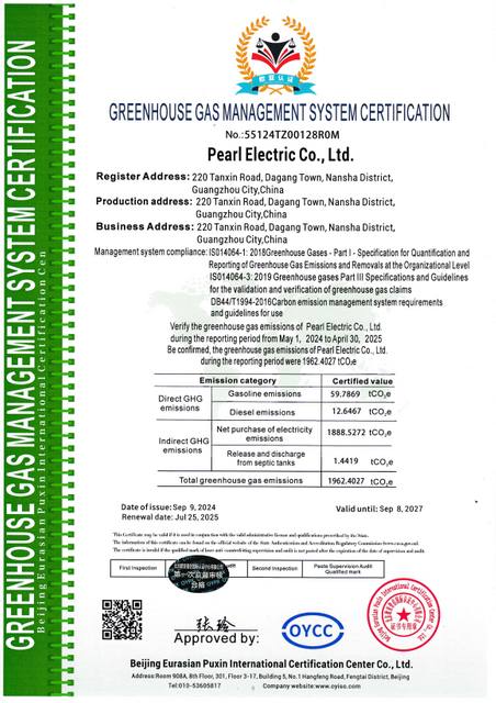 Certificado de inventario de gases de efecto invernadero ISO 14064